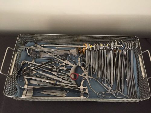 Major surgical instruments tray  aesculap, boss, codman, mueller, pilling, weck for sale