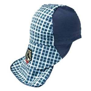 Black Stallion FR Cotton Welding Cap with Bill Extension Blue Plaid Small