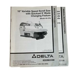 Delta 16&#034; Variable Speed Scroll Saw 40-570 Instruction Operators Manual
