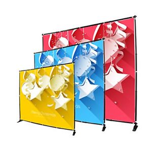 Display Factory USA 8&#039; Telescopic Photography Banner Stand Step and Repeat Wall