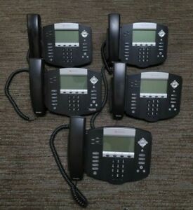 Lot of 5 Polycom SoundPoint IP 550 Phones 2201-12550-001 with Stands and Handset