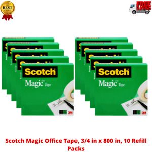 Scotch Magic Office Tape, 3/4 in x 800 in, 10 Refill Packs
