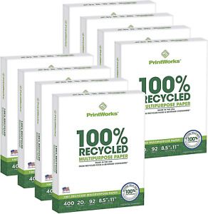 PrintWorks 100 Percent Recycled Multipurpose Paper, 20 Pound, 92 Bright, 8.5 x 8