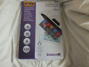 Fellowes Laminating Thermal Pouch Sheets A3 80 Microns Gloss 100Pcs
