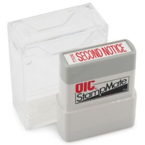 Officemate Pre Inked, Self Inking Stamp for Office or Business, Second Notice