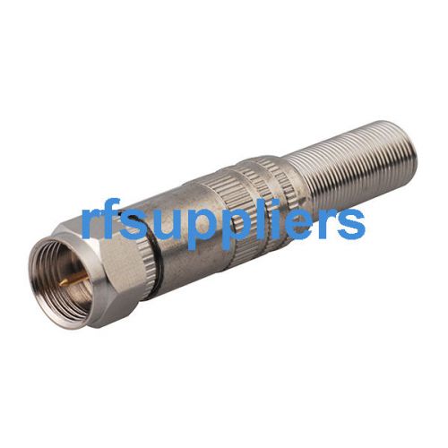 F plug male pin straight coax twist-on connector nickelplated for rg59 for sale