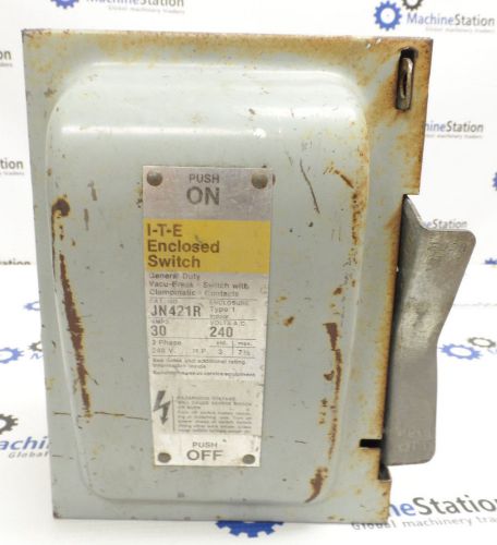 Siemens i-t-e vacu-break enclosed electric switch - 240vac 3-phase 30 amp for sale