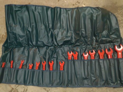 Wiha 20091 15 piece insulated open end wrench metric pouch set for sale