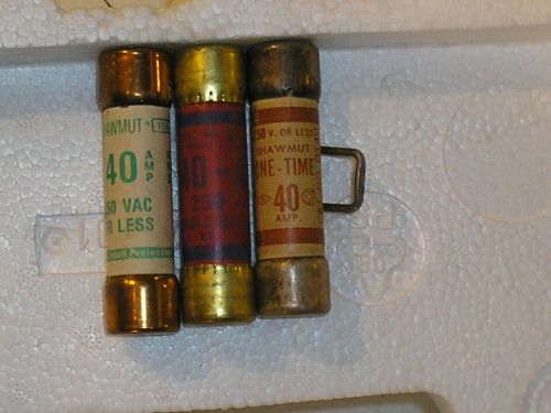 (LOT OF 3)MISC 40A 250v one time fuse
