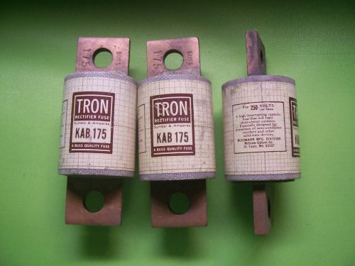 Lot of 3 Tron KAB175  Fuses ~ NEW   250v