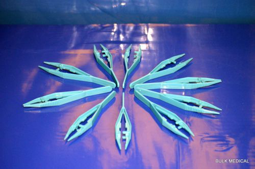 10 Medical Blue Plastic Tweezers Forceps 5&#034; 28.5 x 20.5 x 23.5 cm 10 pieces/pack