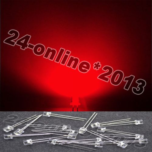 50pcs 5mm flat top red 120° wide angle bright led lamp bead light 20ma for sale