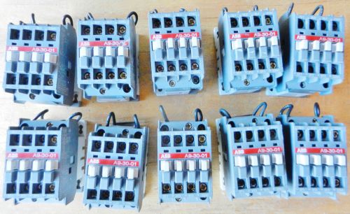 Lot of 10 - abb contactor a9-30-01  w/ electrocube  capacitor rg2031-6-6 for sale