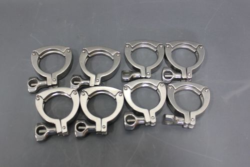 8 NEW 2&#034; 316L STAINLESS STEEL SANITARY TRI CLAMPS  (S13-4-52J)