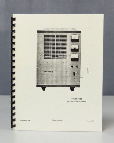 Elgar AC Line Conditioners Series 5000B Instruction Manual