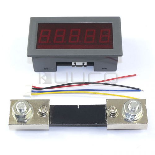 Digital Amp Panel Meter 100A DC 5V Ammeter Amp Gauge Red LED Tester with Shunt