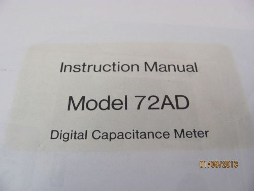 BOONTON MODEL 72AD: Digital Capacitance Meter - Instruction Manual COPY