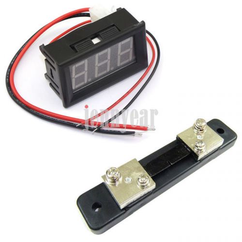 0.56&#034;Digital Ammeter Circuit DC 50A Green LED Current Monitor+Ampere Meter Shunt