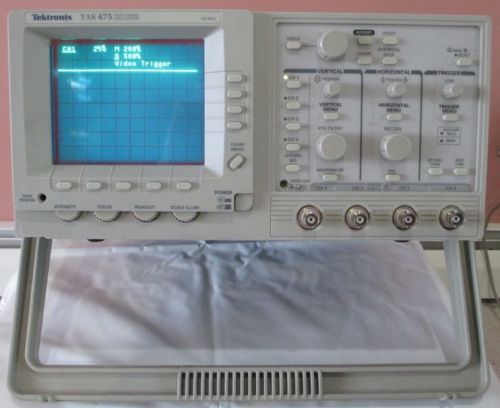 Tektronix TAS475 Analog Oscilloscope With Original Manual and a Tektronix XYZ