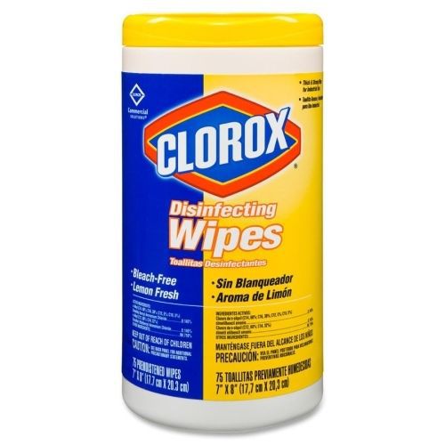 COX15948CT Disinfecting Wipes, 75 Wipes, 6/CT, Lemon Scent