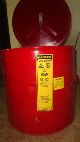 New Justrite 27605 Wash Tank 5 Gallon Small Parts cleaner Cleaning Can w/ Basket