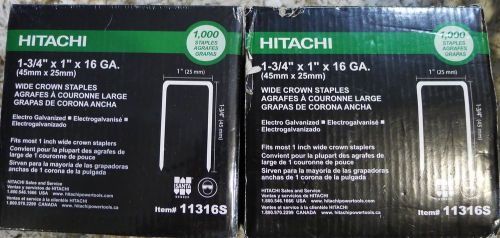 HITACHI 11316S 1-3/4&#034; x 1&#034; x 16 GA - Wide Crown Staples - ~1,800 Staples