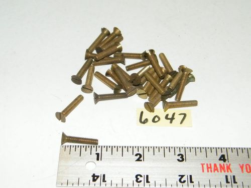 8-32 x 7/8 slotted flat head solid brass machine screws vintage qty 30 for sale