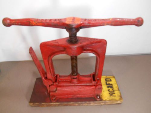 Vintage fire hose clamp, herbert cast iron , quick release 3&#034; fire hose ,w stand for sale
