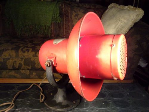 Large vintage 110 v m5 siren fire alarm air raid tornado emergency w/ stand loud for sale
