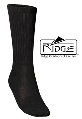 RIDGE FOOTWEAR SOCKS - UNIFORM DUTY BLACK  size 10-13 made in USA *FREE SHIPPING
