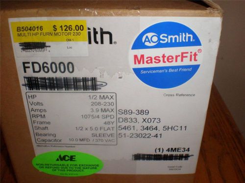 A O SMITH MASTER FIT FD6000 MOTOR 208-230 VOLTS - NEW MASTERFIT