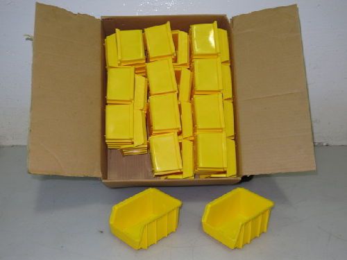 24 EDSAL YELLOW STACKABLE HANGABLE PLASTIC BINS, 5&#034; X 4&#034; X 3&#034;