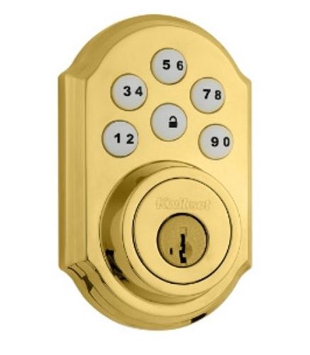 Kwikset z-wave deadbolt - polished brass for sale