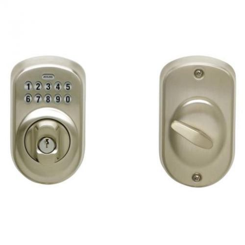 Keypad deadbolt plymouth adj bs sc1 satin nickel be365 ply 619 kdc schlage lock for sale