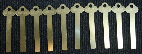 10 Mosler Safe or Safe Deposit Box Key Blanks, Original Mosler Uncut Key Blanks