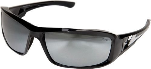 Edge Eyewear Brazeau Safety Glasses - Black Frame, Silver Mirrored Lens, NIP