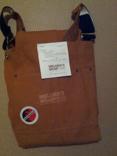 Bib Overalls Welder&#039;s Wear By Stanco W670 100% Cotton Size Large Brown New