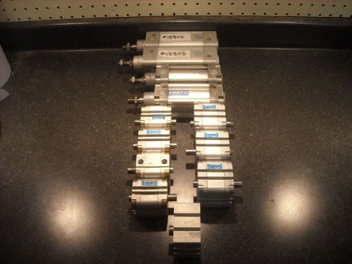 Festo Cylinders Lot of 12 Various Cylinders. Used. DNC-40-50-PPV-A And More!