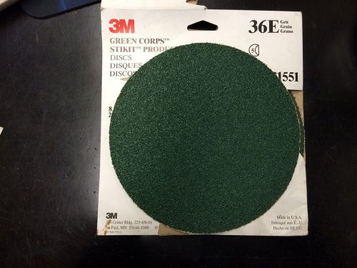 3M GREEN CORPS STIKIT DISCS 36E GRIT, 8&#034; DIAMETER, PACK OF 4, PART# 31551
