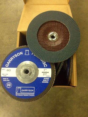 5 Garryson 40654 7&#034; X 5/8-11 80 Grit Abrasive Flap Disc Type 27 Wheel