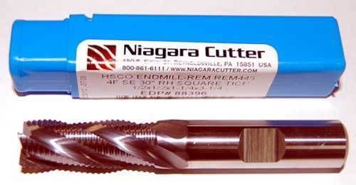 Niagara 1/2&#034; M42-8% Cobalt Fine-Pitch Roughing CNC End Mill-TiCN Coated
