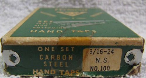 Vermont Hand Taps set Carbon Steel 3/16 - 24 N.S. no. 100
