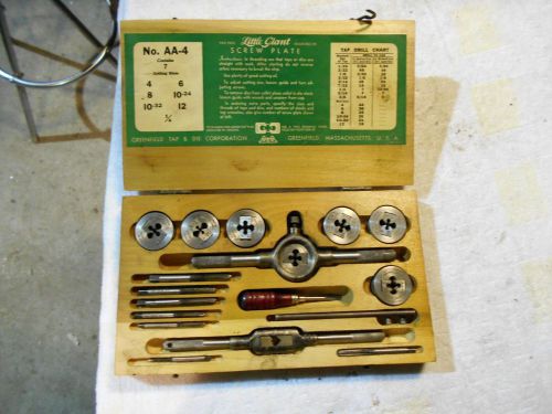 Little Giant tap and die set #AA-4 in wood box, nice