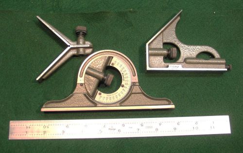Mituyoyp 4  piece combination machinists&#039; square, protractor, center finder for sale