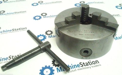 Excellent!! kitagawa 165mm 3 jaw scroll lathe chuck w/ plain back mount #jn06 for sale