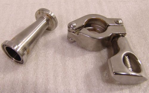 Sanitary reducer  3/4 &#034; tri clover type flanges 2&#034; long swagelok for sale