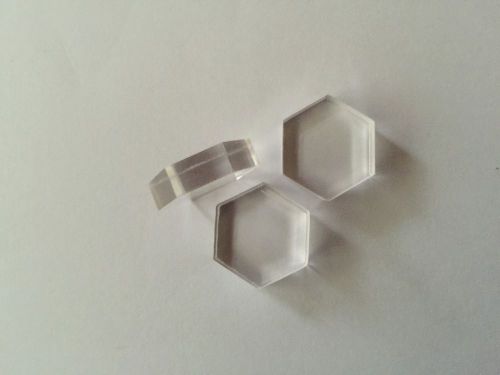 25 pcs 1&#034; dia. x 1/4&#034;  hexagon shape laser cut clear cell cast plexiglass disks for sale