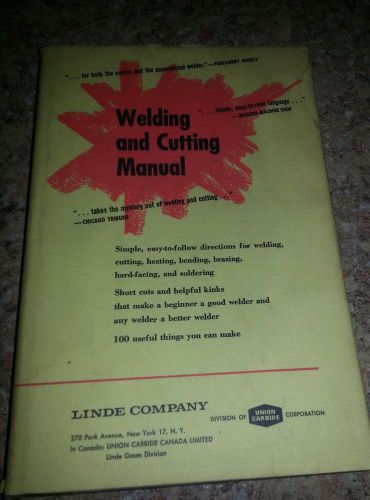 Linde company welding and cutting manual