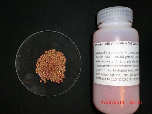 Silica gel desiccant beads orange indicating 250ml for sale