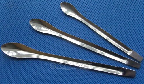 3pcs Small, Middle&amp; Big Stainless Steel Drug Spoon Healthcare Lab Supplies